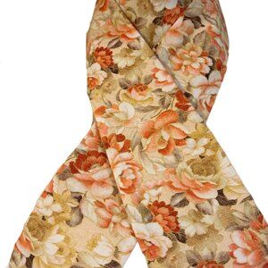 Classic Shaped Equestrian Fox Hunting Stocktie floral orange rust green